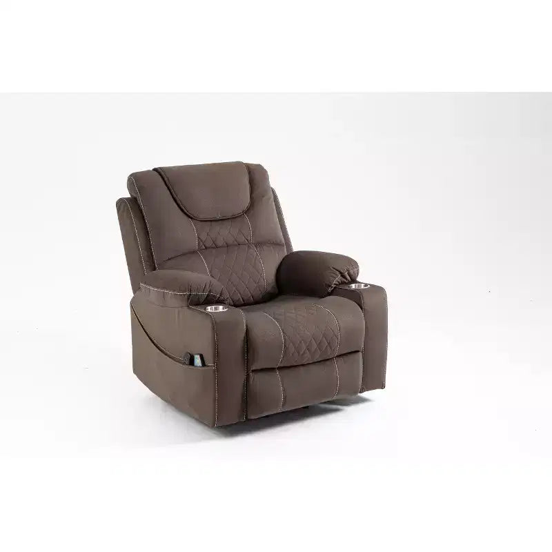 Fauteuil de relaxation électrique inclinable en similicuir/velours pour personnes âgées - ModernLuxe