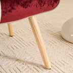 Fauteuil d'appoint à dossier haut capitonné Patchwork FERPIT avec pieds en bois d'hévéa
