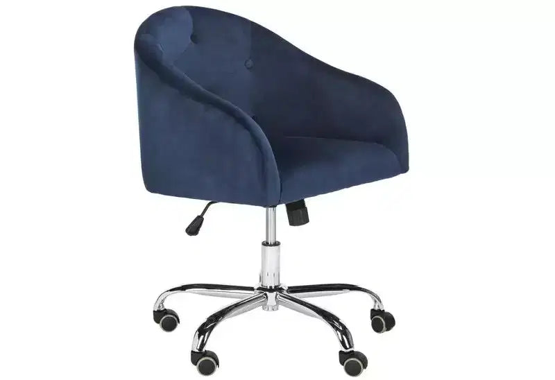 Fauteuil de bureau pivotant Amy Tufted - Hauteur réglable - OCH4500 - Bleu marine/Chrome - Safavieh