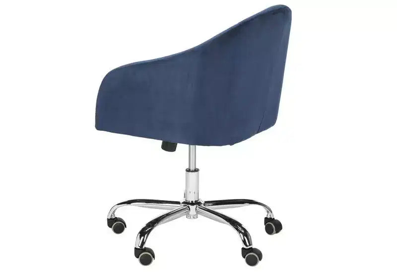 Fauteuil de bureau pivotant Amy Tufted - Hauteur réglable - OCH4500 - Bleu marine/Chrome - Safavieh