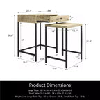 Tables d'appoint gigognes RealRooms Brookville, Naturel