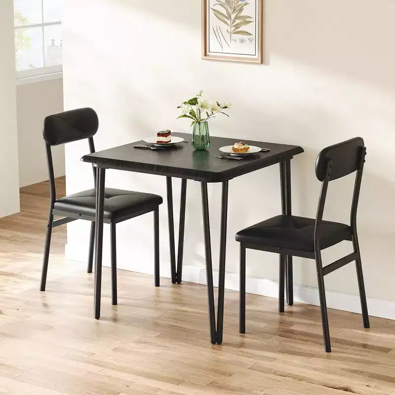 Whizmax Ensemble table à manger pour 2, 3 pièces, table de bar/cuisine carrée, avec chaises rembourrées en PU