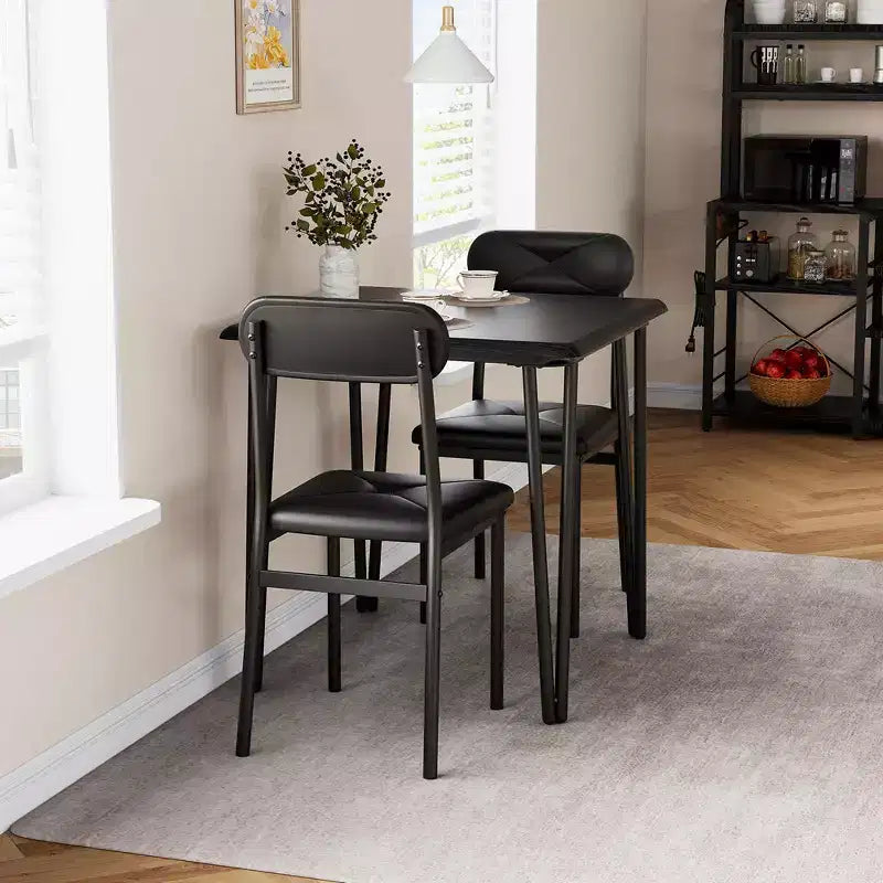 Whizmax Ensemble table à manger pour 2, 3 pièces, table de bar/cuisine carrée, avec chaises rembourrées en PU
