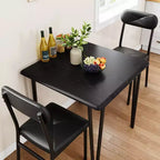 Whizmax Ensemble table à manger pour 2, 3 pièces, table de bar/cuisine carrée, avec chaises rembourrées en PU