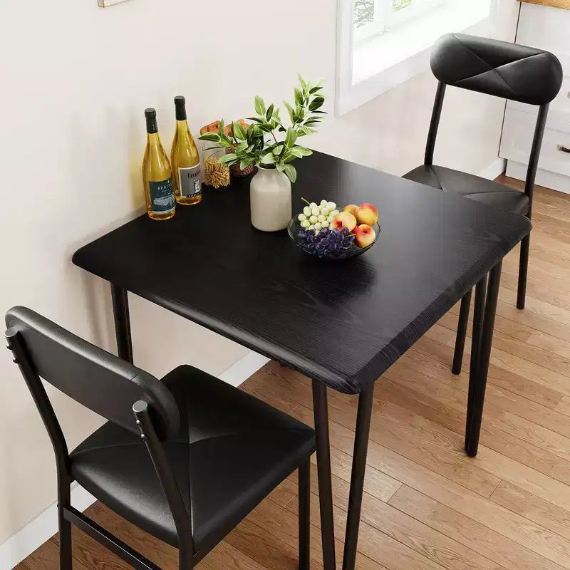 Whizmax Ensemble table à manger pour 2, 3 pièces, table de bar/cuisine carrée, avec chaises rembourrées en PU