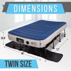 Matelas gonflable SereneLife EZ avec cadre et étui à roulettes, lit gonflable autogonflant pliable avec pompe intégrée, double