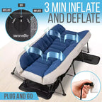 Matelas gonflable SereneLife EZ avec cadre et étui à roulettes, lit gonflable autogonflant pliable avec pompe intégrée, double