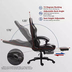 Chaise de jeu réglable avec support lombaire massant et repose-pieds rétractable - Dowinx