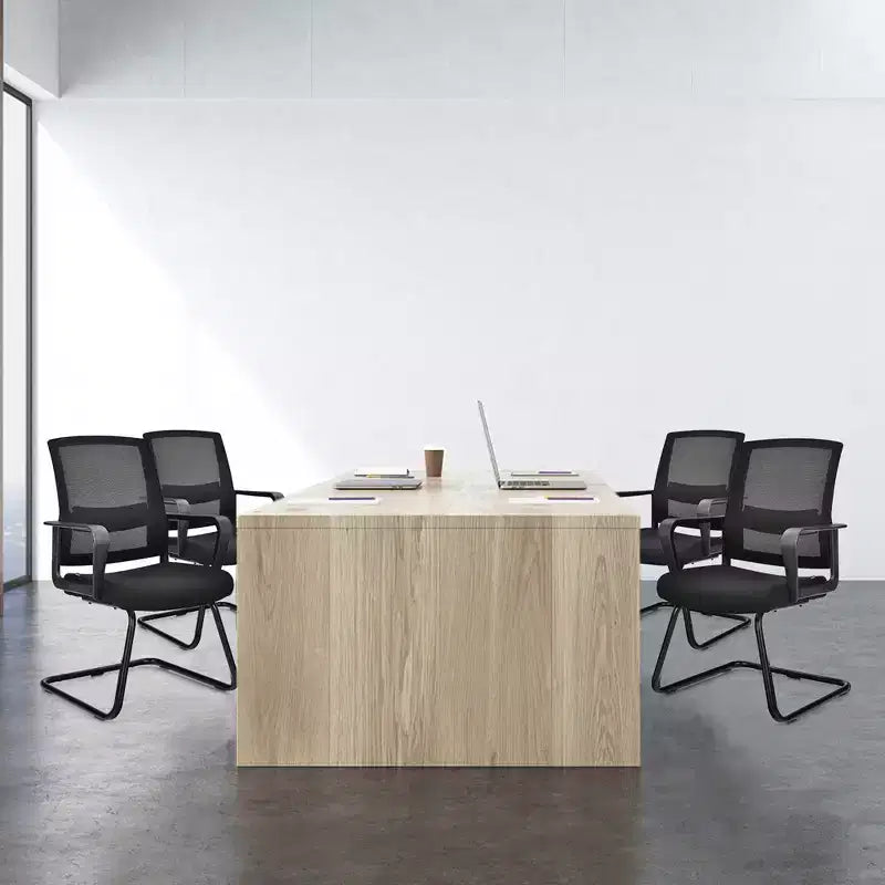 Costway Lot de 2/4/6/8/12 Chaises de Conférence Dossier en Maille Chaises de Bureau/Réception/Visiteur avec Support Lombaire