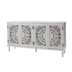 Bahut Emathides de 63 po de large avec pieds en bois massif et éclairage | KARAT HOME