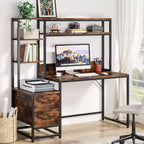 Bureau d'ordinateur Lantine de 55 pouces avec 2 tiroirs