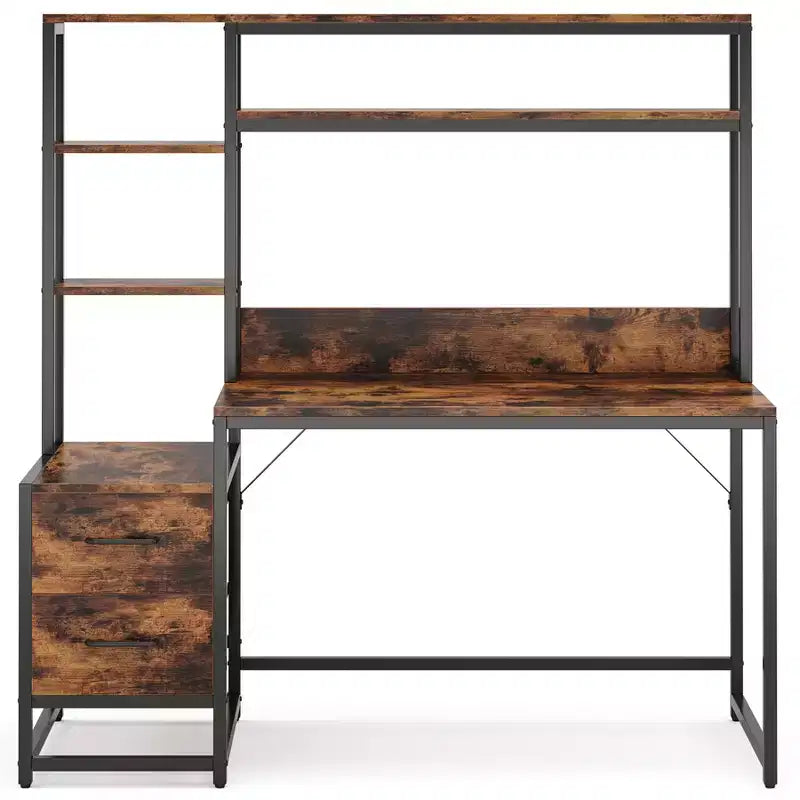 Bureau d'ordinateur Lantine de 55 pouces avec 2 tiroirs