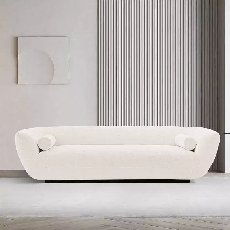 96.46 Ulka Canapé Contemporain en Tissu Bouclé avec Coussins - Manhattan Comfort