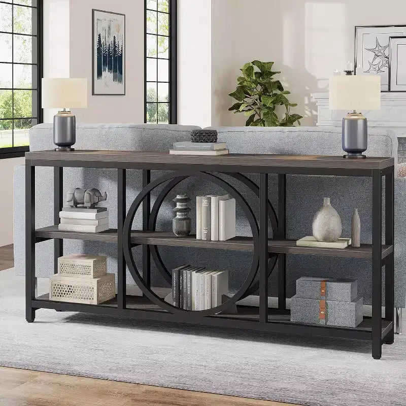 Lantine 70,9 pouces Table Console Extra Longue à 3 Niveaux