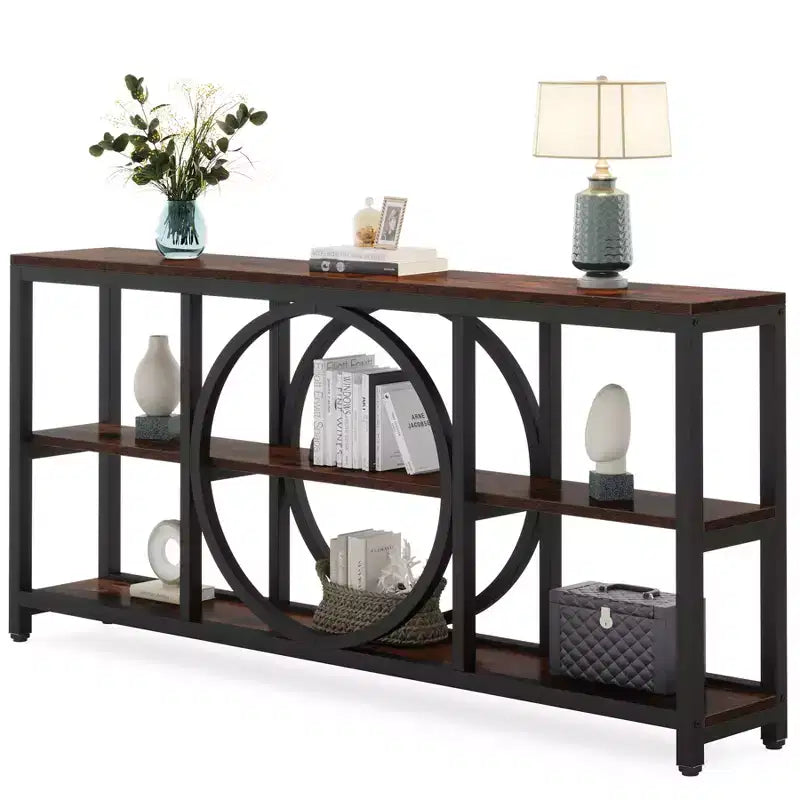 Lantine 70,9 pouces Table Console Extra Longue à 3 Niveaux