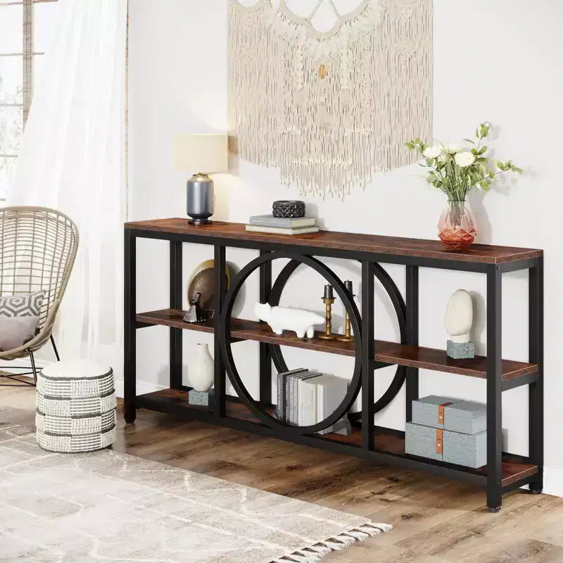 Lantine 70,9 pouces Table Console Extra Longue à 3 Niveaux