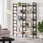 Tribesigns Bibliothèque à 5 niveaux, étagère double large de 180 cm, unité d'étagères en bois