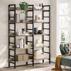 Tribesigns Bibliothèque à 5 niveaux, étagère double large de 180 cm, unité d'étagères en bois