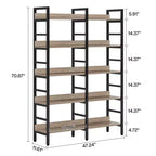 Tribesigns Bibliothèque à 5 niveaux, étagère double large de 180 cm, unité d'étagères en bois