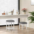 Costway Lot de 2 tabourets de bar à 3 hauteurs, tabourets d'îlot de cuisine carrés avec repose-pieds