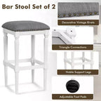 Costway Lot de 2 tabourets de bar à 3 hauteurs, tabourets d'îlot de cuisine carrés avec repose-pieds