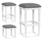 Costway Lot de 2 tabourets de bar à 3 hauteurs, tabourets d'îlot de cuisine carrés avec repose-pieds