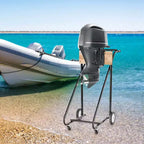 Support de moteur hors-bord Costway Chariot de transport de moteur robuste avec 4 roues lisses
