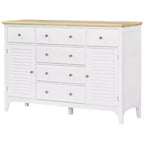 HOMCOM Buffet moderne avec tiroirs, meuble de rangement avec armoires, étagères réglables pour salon, cuisine