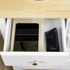 HOMCOM Buffet moderne avec tiroirs, meuble de rangement avec armoires, étagères réglables pour salon, cuisine