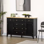 HOMCOM Buffet moderne avec tiroirs, meuble de rangement avec armoires, étagères réglables pour salon, cuisine