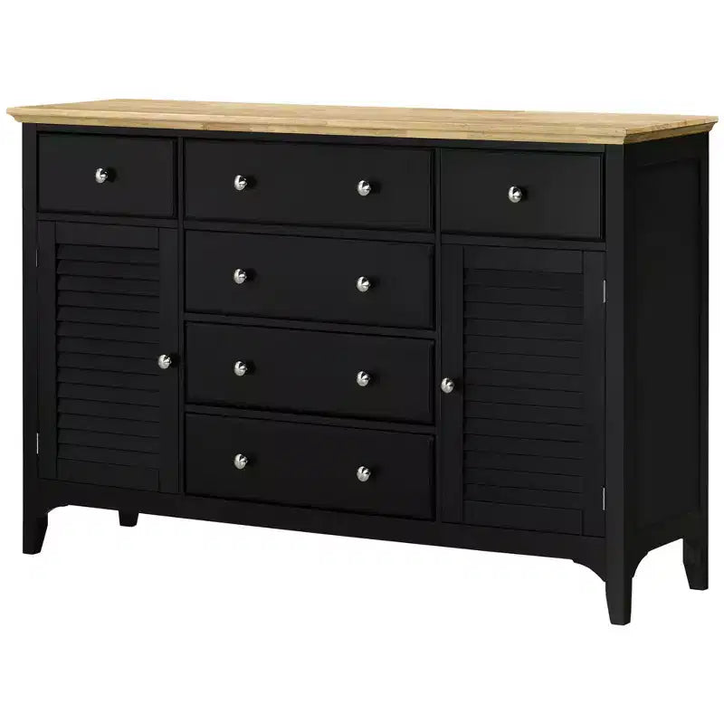 HOMCOM Buffet moderne avec tiroirs, meuble de rangement avec armoires, étagères réglables pour salon, cuisine