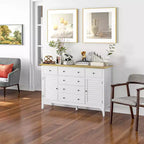 HOMCOM Buffet moderne avec tiroirs, meuble de rangement avec armoires, étagères réglables pour salon, cuisine