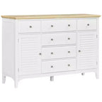 HOMCOM Buffet moderne avec tiroirs, meuble de rangement avec armoires, étagères réglables pour salon, cuisine