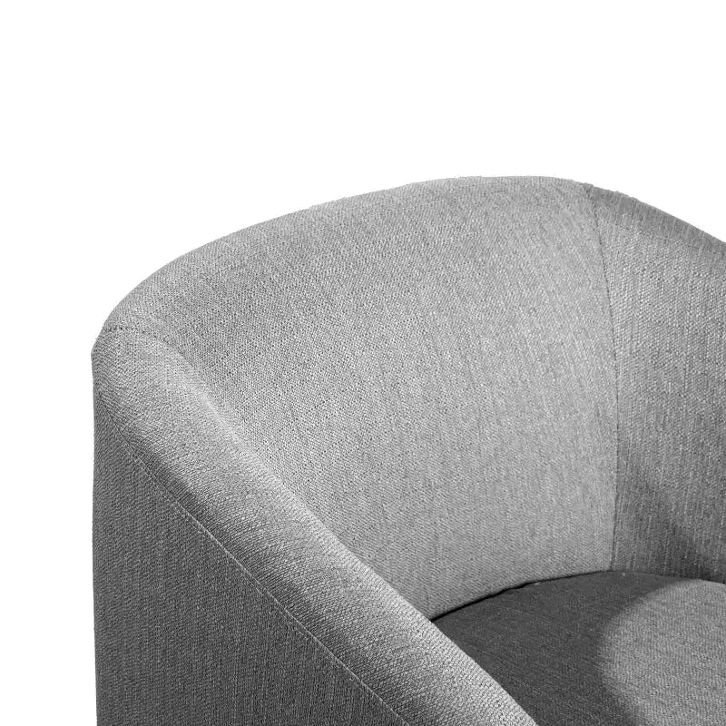 Fauteuil club capitonné Emma and Oliver de style tonneau avec base pivotante à 360 degrés revêtue de vinyle et accoudoirs inclinés