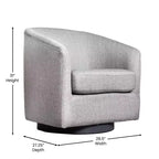 Fauteuil club capitonné Emma and Oliver de style tonneau avec base pivotante à 360 degrés revêtue de vinyle et accoudoirs inclinés
