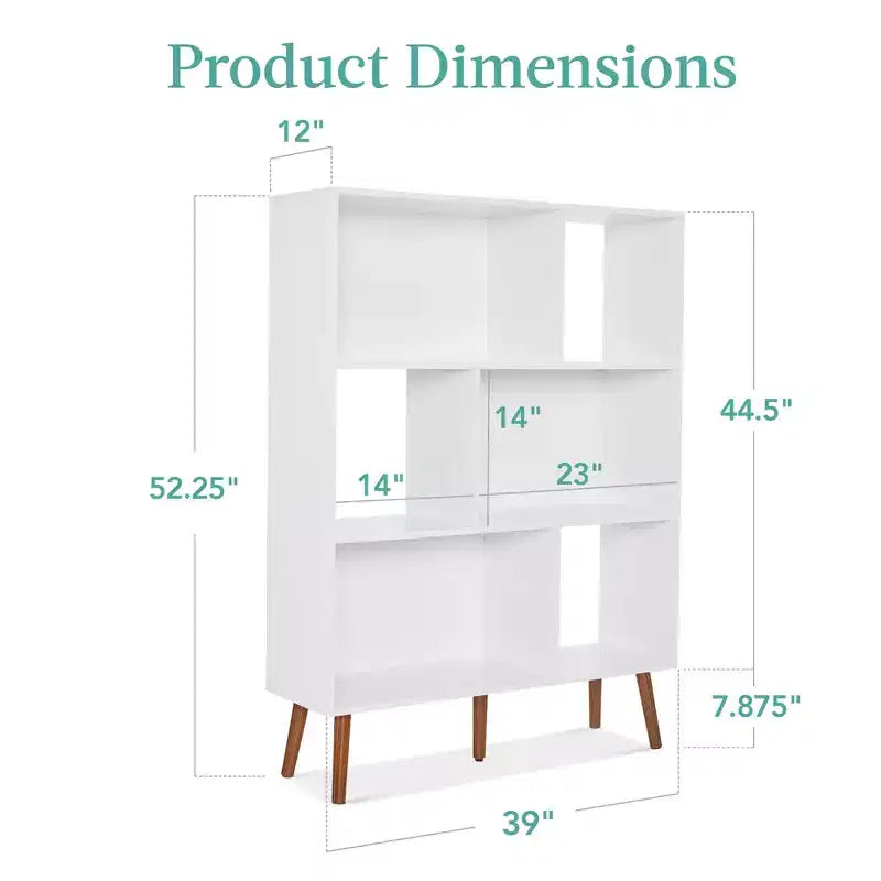 Étagère à livres à 3 niveaux moderne du milieu du siècle Best Choice Products avec panneaux arrière amovibles et pieds décalés en pin