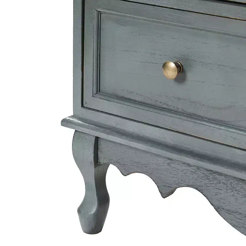 Ensemble de 2 commodes d'appoint traditionnelles Galatea de 81 cm en bois massif avec 3 tiroirs et station de charge | HULALA HOME