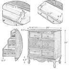 Ensemble de 2 commodes d'appoint traditionnelles Galatea de 81 cm en bois massif avec 3 tiroirs et station de charge | HULALA HOME