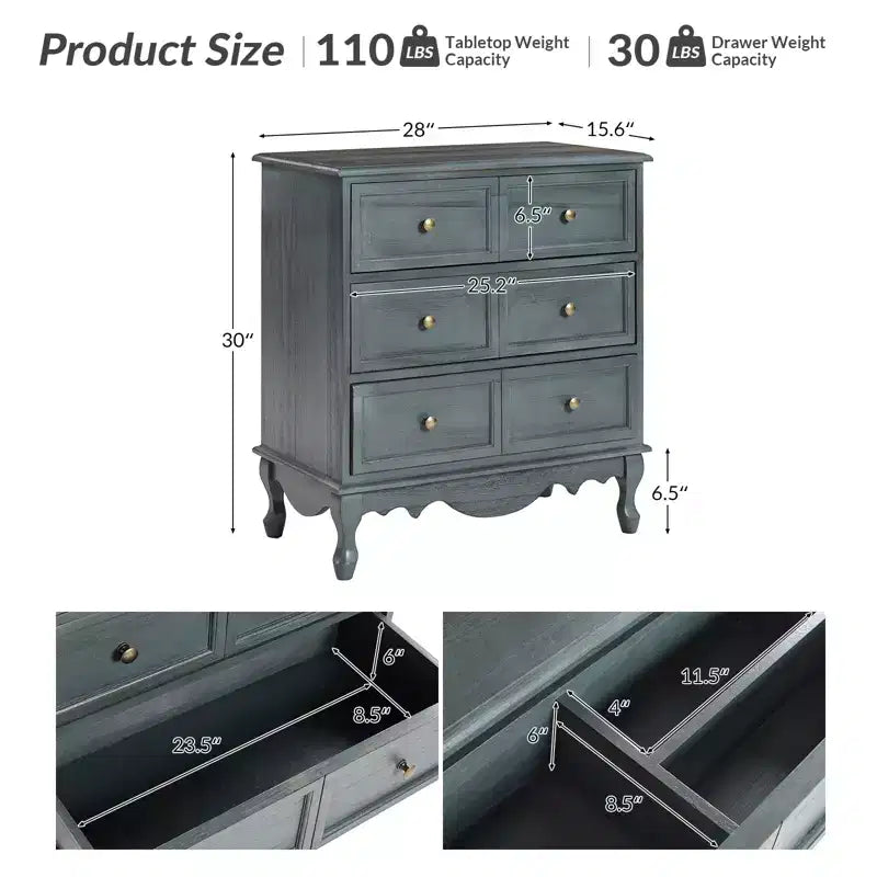 Ensemble de 2 commodes d'appoint traditionnelles Galatea de 81 cm en bois massif avec 3 tiroirs et station de charge | HULALA HOME