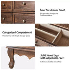 Ensemble de 2 commodes d'appoint traditionnelles Galatea de 81 cm en bois massif avec 3 tiroirs et station de charge | HULALA HOME