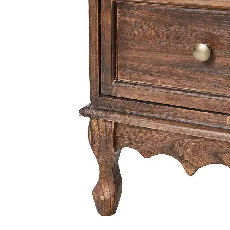 Ensemble de 2 commodes d'appoint traditionnelles Galatea de 81 cm en bois massif avec 3 tiroirs et station de charge | HULALA HOME