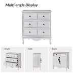 Ensemble de 2 commodes d'appoint traditionnelles Galatea de 81 cm en bois massif avec 3 tiroirs et station de charge | HULALA HOME