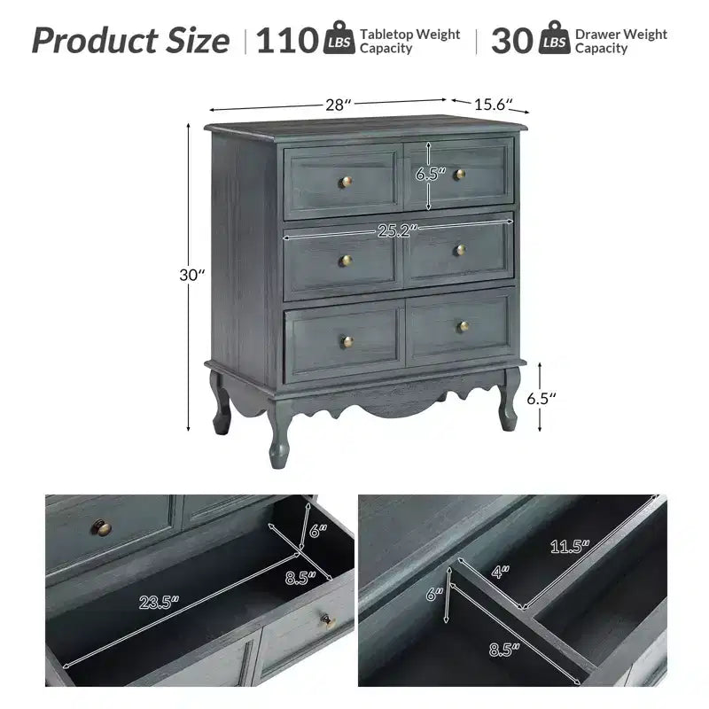 Ensemble de 2 commodes d'appoint traditionnelles Galatea de 81 cm en bois massif avec 3 tiroirs et station de charge | HULALA HOME
