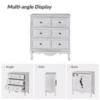 Ensemble de 2 commodes d'appoint traditionnelles Galatea de 81 cm en bois massif avec 3 tiroirs et station de charge | HULALA HOME