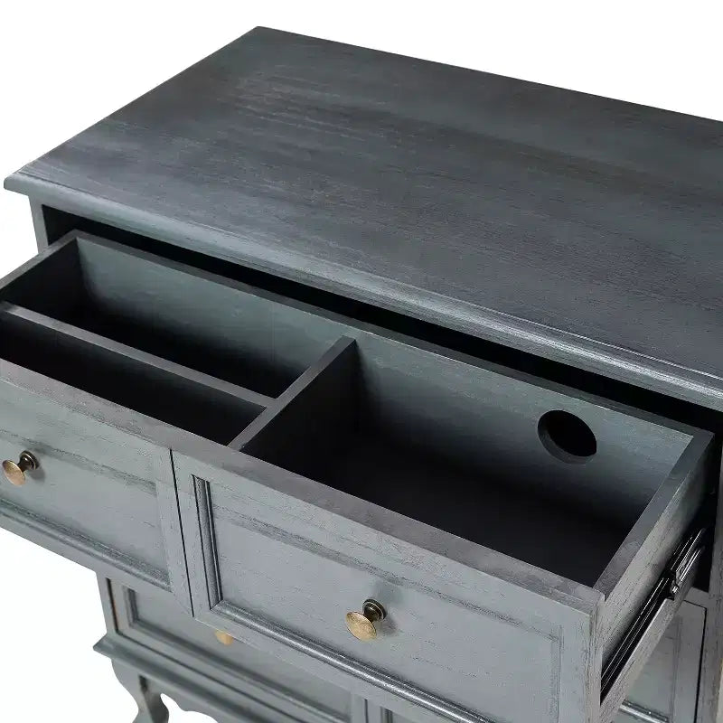 Ensemble de 2 commodes d'appoint traditionnelles Galatea de 81 cm en bois massif avec 3 tiroirs et station de charge | HULALA HOME