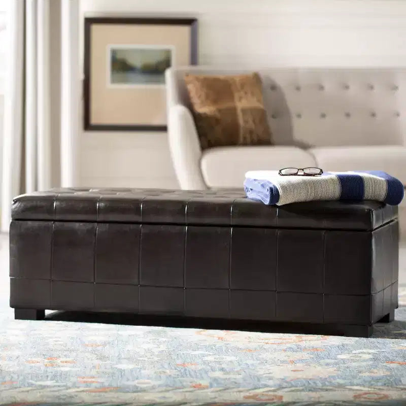 Grand pouf de rangement Manhattan - HUD4200 - Safavieh Couture