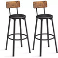 VASAGLE Bar Stools, Set of 2 PU Upholstered Breakfast Stools, 29.7 Inches Barstools with Back and Footrest, for Dining Room Kitchen Counter Bar