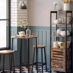 VASAGLE Lot de 2 tabourets de bar, chaises de bar, cadre en acier, 65 cm de haut, pour cuisine et salle à manger, montage facile, design industriel, marron rustique et noir