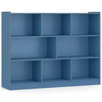 Bibliothèque ouverte Costway à 3 niveaux, étagère à 8 cubes, meuble de rangement et de présentation Chêne français Gris/Blanc/Jaune/Naturel/Bleu/Vert