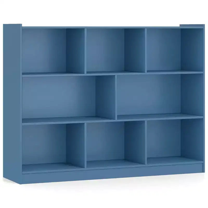 Bibliothèque ouverte Costway à 3 niveaux, étagère à 8 cubes, meuble de rangement et de présentation Chêne français Gris/Blanc/Jaune/Naturel/Bleu/Vert